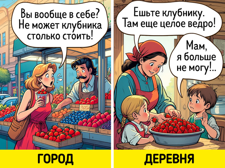 18 комиксов о том, что жизнь в городе и в деревне — это небо и земля, особенно летом