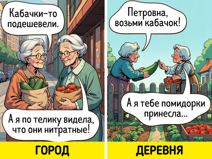 18 комиксов о том, что жизнь в городе и в деревне — это небо и земля, особенно летом
